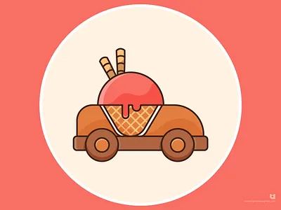 Ice-cream Illustration | Ice Car animation branding dessert graphic design ice car ice cream ice cream illustration ice cream shop illustration logo