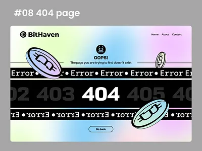 Daily UI Day #08- 404 Page 404 page bit coin branding crypto daily ui design graphic design illustration logo nft ui ux visual website