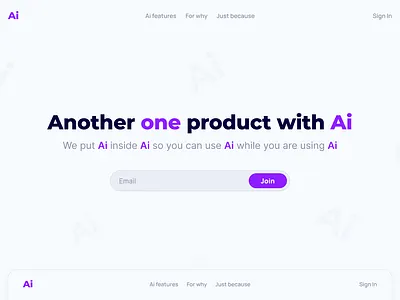 Default landing page for today startups ai fun landing landing page product design ui