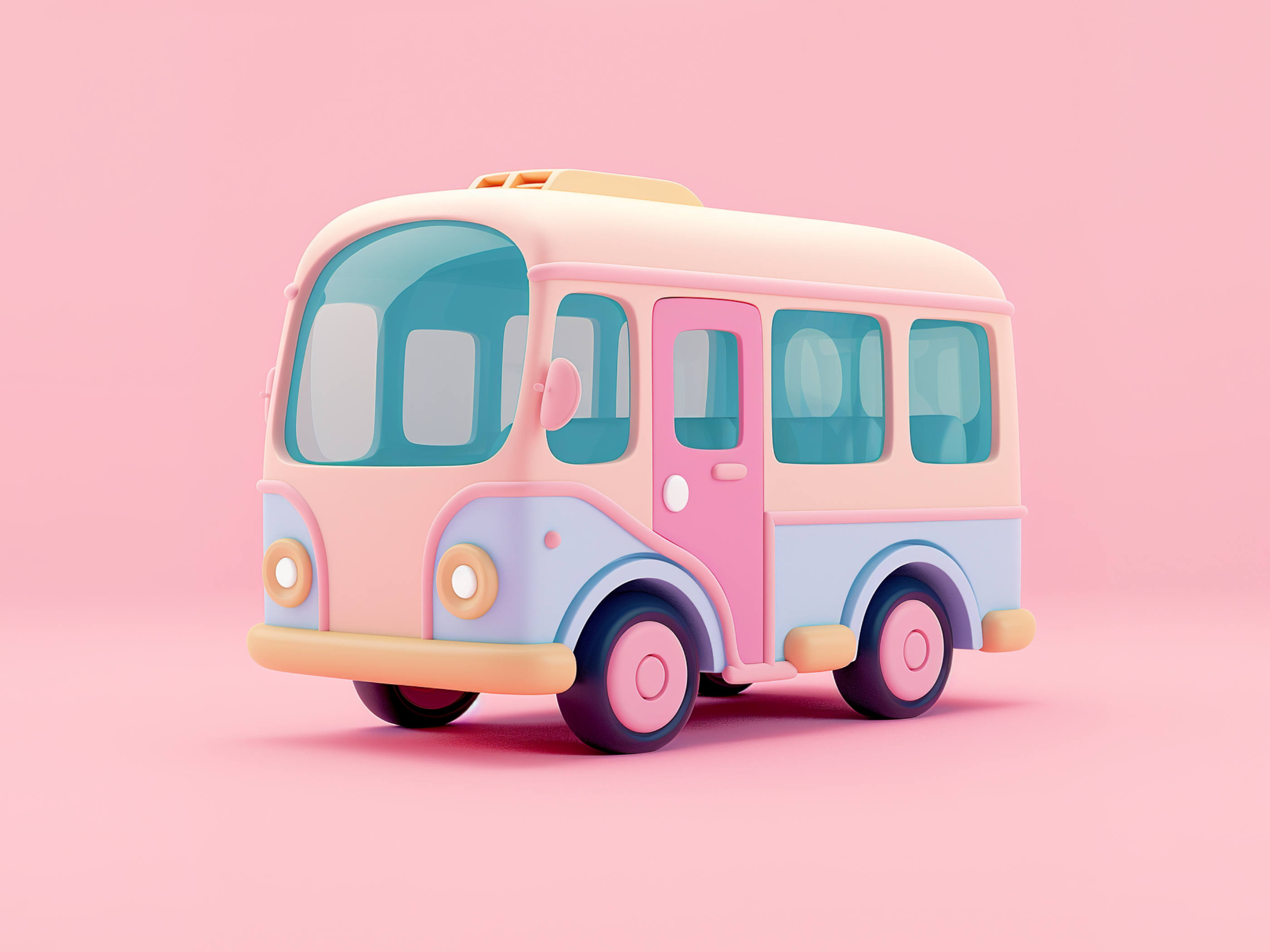 Example of 3D Custom Cartoon Bus 