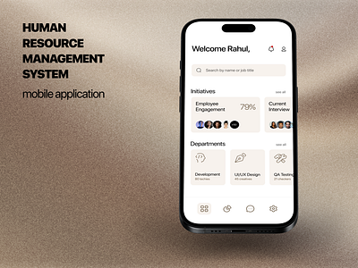 Human Resource Management System Mobile Application elegant graphic design hr human resource minimal design modern ui user experience user interface whitespace