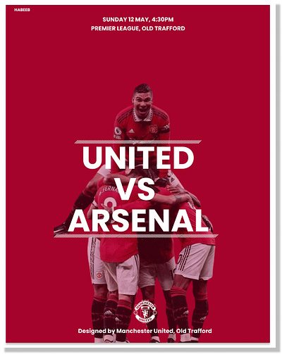 Match-day poster for Manchester United vs Arsenal branding graphic design ui uides