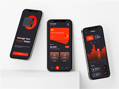 Crypto App Mobile Screens branding graphic design logo ui