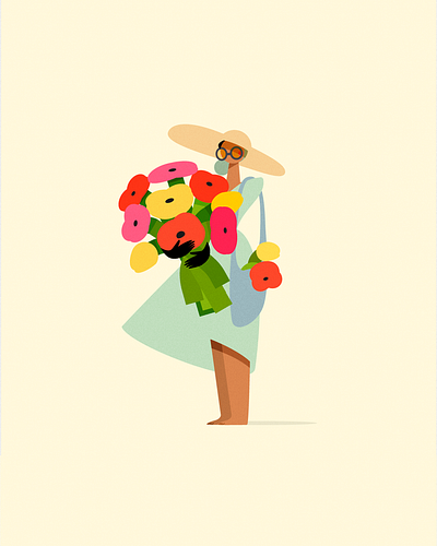 Flower Market clean colorful palette flat design flowers illustration illustrator minimal simple summer vibrant theme