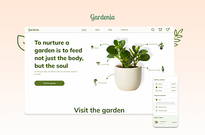 Gardenia - Indoor Plants Shop Website graphic design reponsive design ui