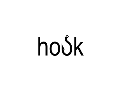 Hook exploration fishing hook logo mark typography word