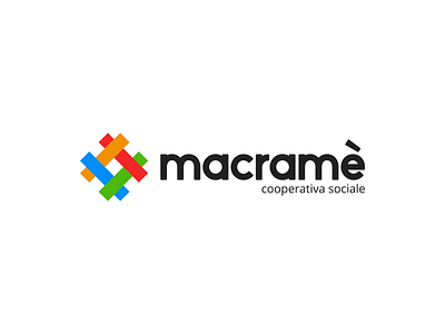 Macramé cooperative genoa genova italia italy knot knotting logo macrame macramé social textile together typography