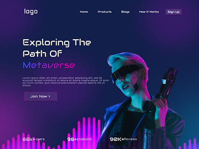 A Minimal Metaverse Website Design 3d ai app desig branding design graphic design illustration metaverse motion graphics ui ux vetor web design