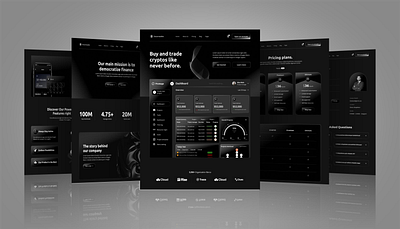 Crypto Website & Dashboard – Full UI Design cryptocurrency dark ui dashboard design figma multiplepage ui web design