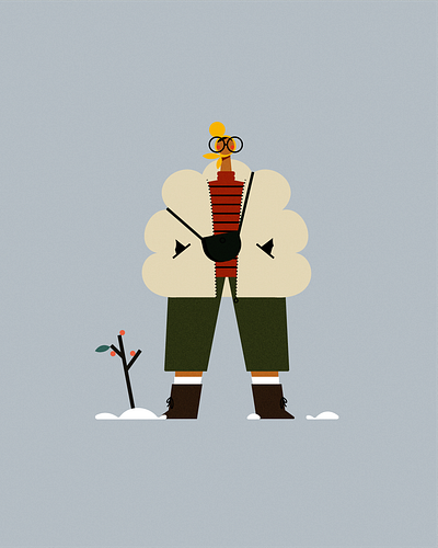 Winter's fit adobe illustrator clean design illustration lady standing in jacket minimal motion graphics simple ui design winter