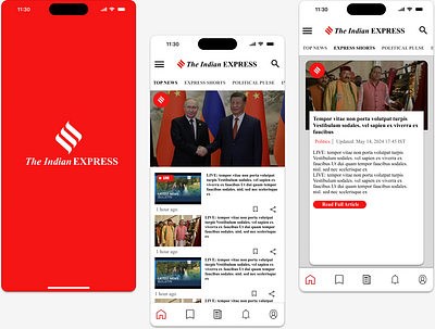 The Indian Express app design design logo ui