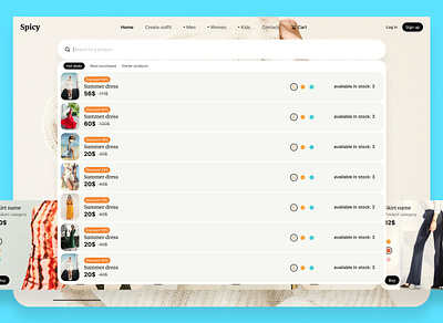 Spicy ecommerce - suggestions ecommerce fashion shop shopify shopping store ui