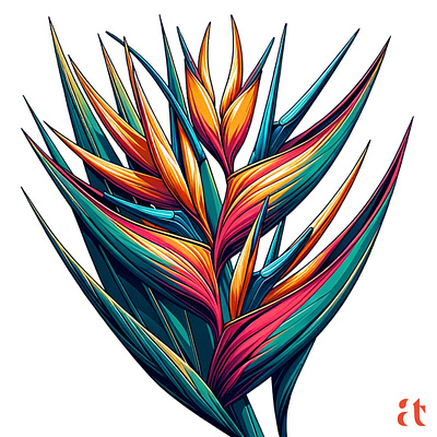 Tropical Claw by Aravind Reddy Tarugu aravind art botanical cleanlines design detailed exotic flatcolors gradient heliconia illustration lobster claw nature reddy splendor tarugu tropical tropics vector vivid