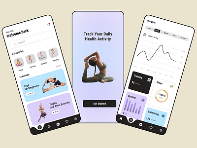 Fitness Mobile App Design app design branding design fitness health app illustration typography ui ui ux ui ux designer ux website design