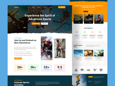 Sports Adventure Landing Page Design design figma figma design figma website graphic design header homepage landing page ui ui ux user experience user interface ux website website design