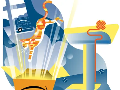 Amazon Cat amazon cat editorial humor illustration vector