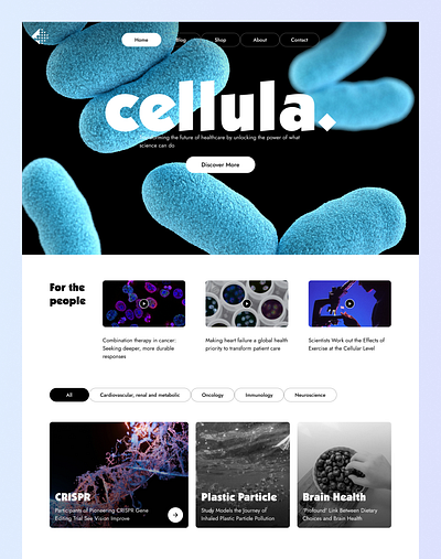 Cellula - A pharmaceutical landing page branding clean design hero section landing page medical modern new pharma pharmaceutical ui ui design uiux user experience user interface user research ux vaccine web design website design