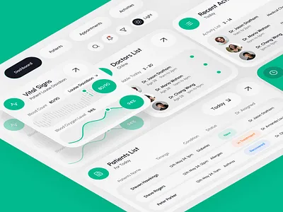 Healthcare - Dashboard Design 2024 app b2b clean dashboard doctor graphic design health hospital interactive ios medical minimal saas trendy ui ui design visual design website