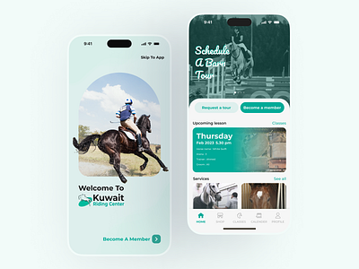 KRC - Mobile App booking horseapp horsecare horseridingcenter ridinglessons ui