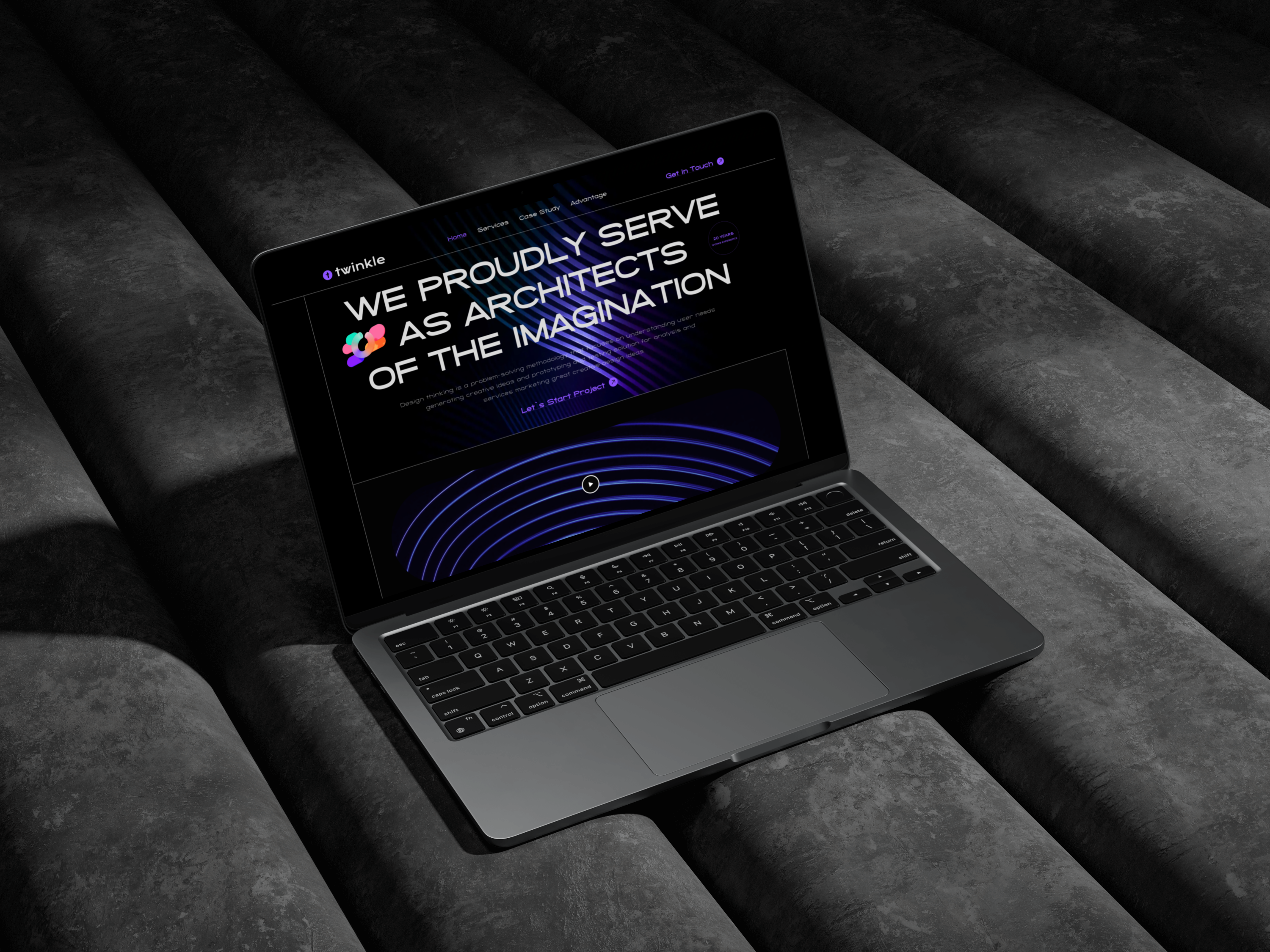 Futuristic Agency Landing Page UI agency agency landing page agency website bold company creative agency dark digital agency landingpage modern design protfolio protfolio website studio ui ux web web design website website design