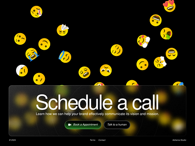 #6 Footer - Falling Emoji with Glassmorphism Section app design branding creative design design patterns design trends designdaily emoji figma footer graphic design illustration interface design logo ui ui design user experience user interface visual design web design