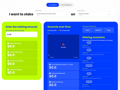 Staking scenarios - no token selected assets blockchain crypto fintech staking tokens ui