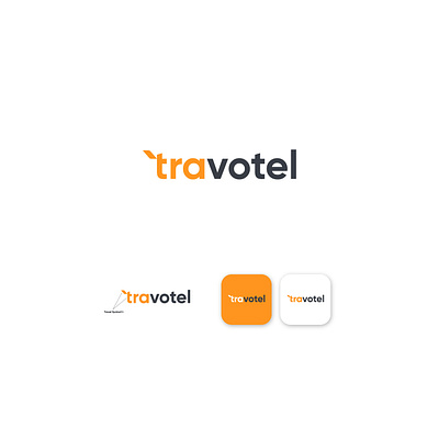 Travotel app branding design flat icon illustration logo minimal travel vector