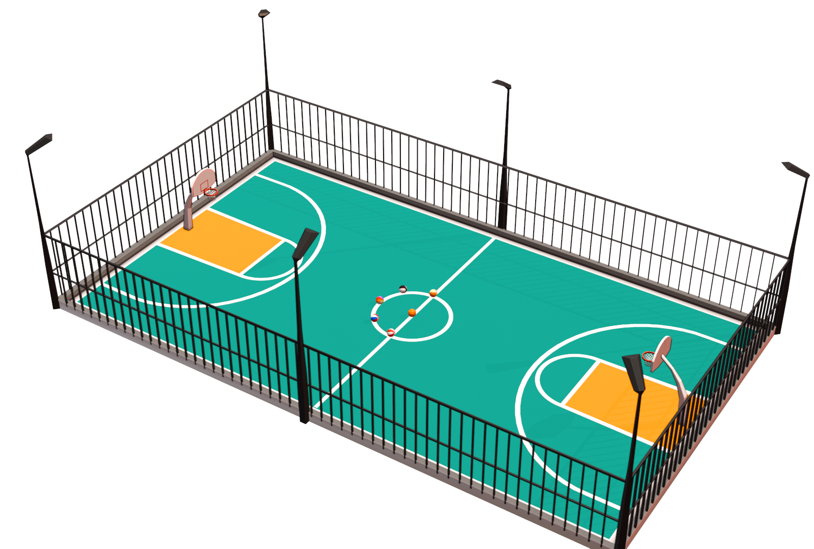 Basketball Stadium with 6 x balls by 3DPoly.Art on Dribbble