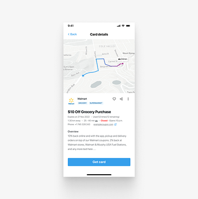 Card Details Mobile UI Design coupon app design digital management ui ux website website design