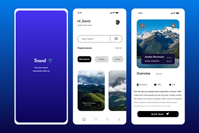 Let's travel branding design figma graphic design illustration logo mobile app ui ux vector