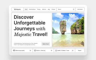 Minimal Travel Agency Landing Page Design design figma landing page travel agency ui web design