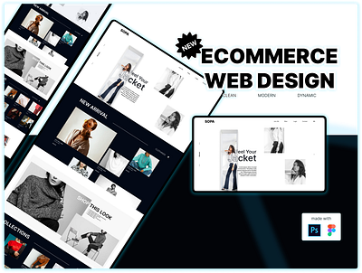Modern Ecommerce Web Design advance animation animated ui collection dolly zoom figma footer full website hero section inspiration interaction design landing page luxurious design micro interaction modern ecommerce motion ui new arrival paralax redesign uiux design visual design