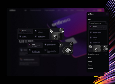 Enfineo navigation banking blockchain crypto financial fintech neobanking ui