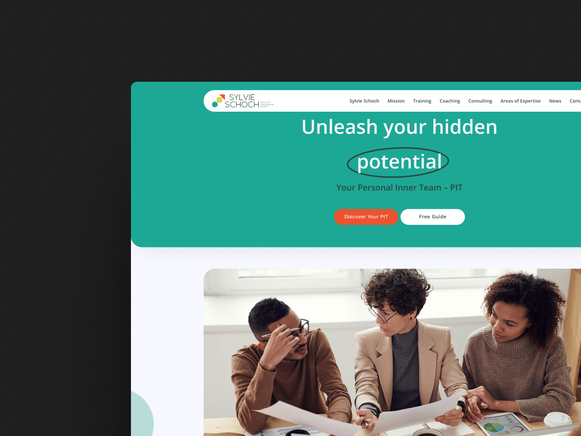 Personal Inner Team - Landing page design ui ux