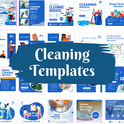 Social Media Posts for Cleaning (Canva Templates) business social media templates social media post templates social media templates