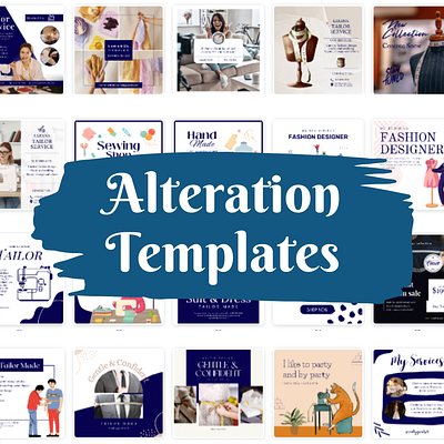 Social Media Posts for Alteration Tailor (Canva Templates) business social media templates social media post templates social media templates