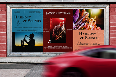 Posters for a jazz festival graphic design