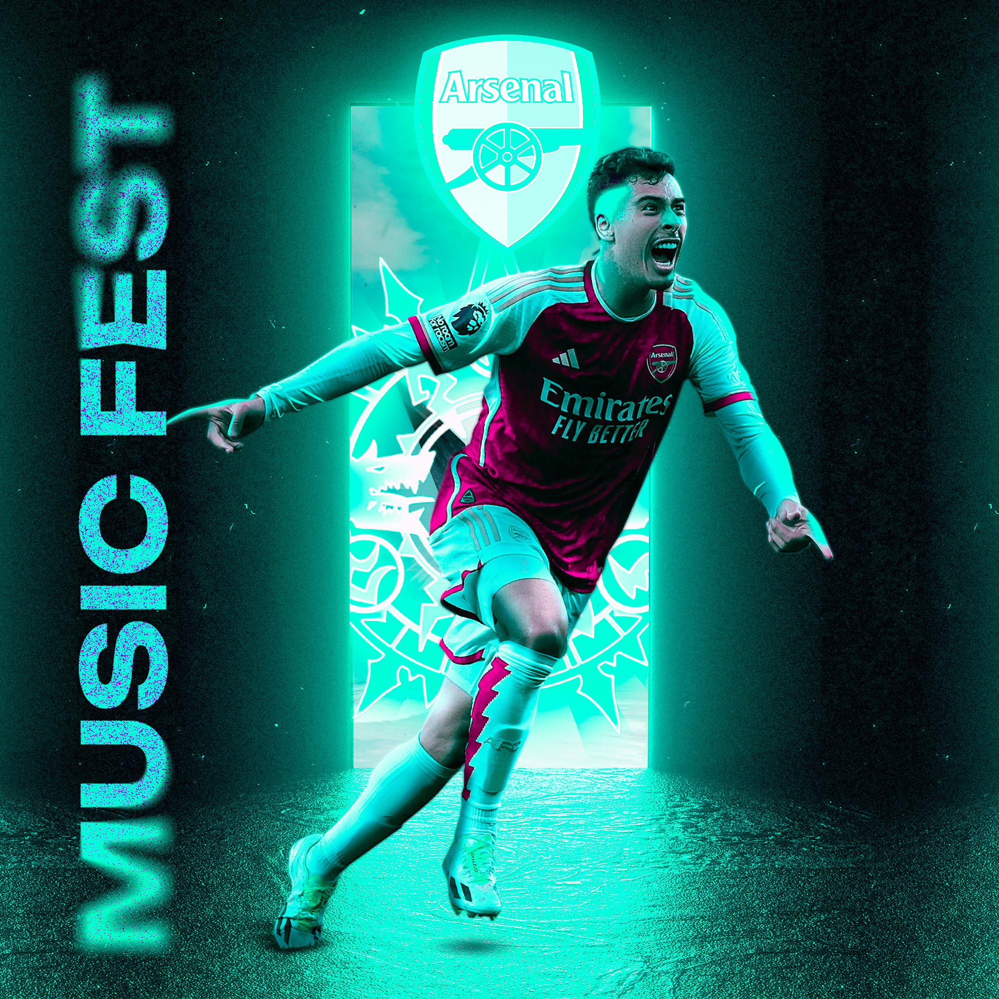 Arsenal's official matchday design. banner cover matchday design photo editing photo manipulation poster social media post