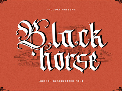 Blackhorse Blackletter Font branding design font handwritten illustration italic logotype script typeface ui