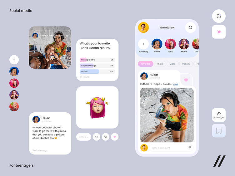 Social Network Mobile iOS App by Kristina Taskaeva for Purrweb UI/UX