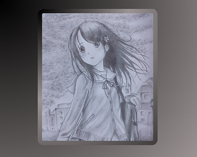 Anime Girl Sketch ✏️ anime anime girl beautiful girl girl pencil sketch sketch