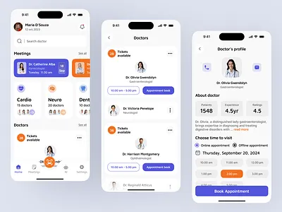 Mobile App Design - Medical App app design appointment app doctor doctors app doctors appointment app health app healthcare hospital app medical medical app medtech mobile app design mobile design online appointmemt online consulting ui ui design ux ux design visual design