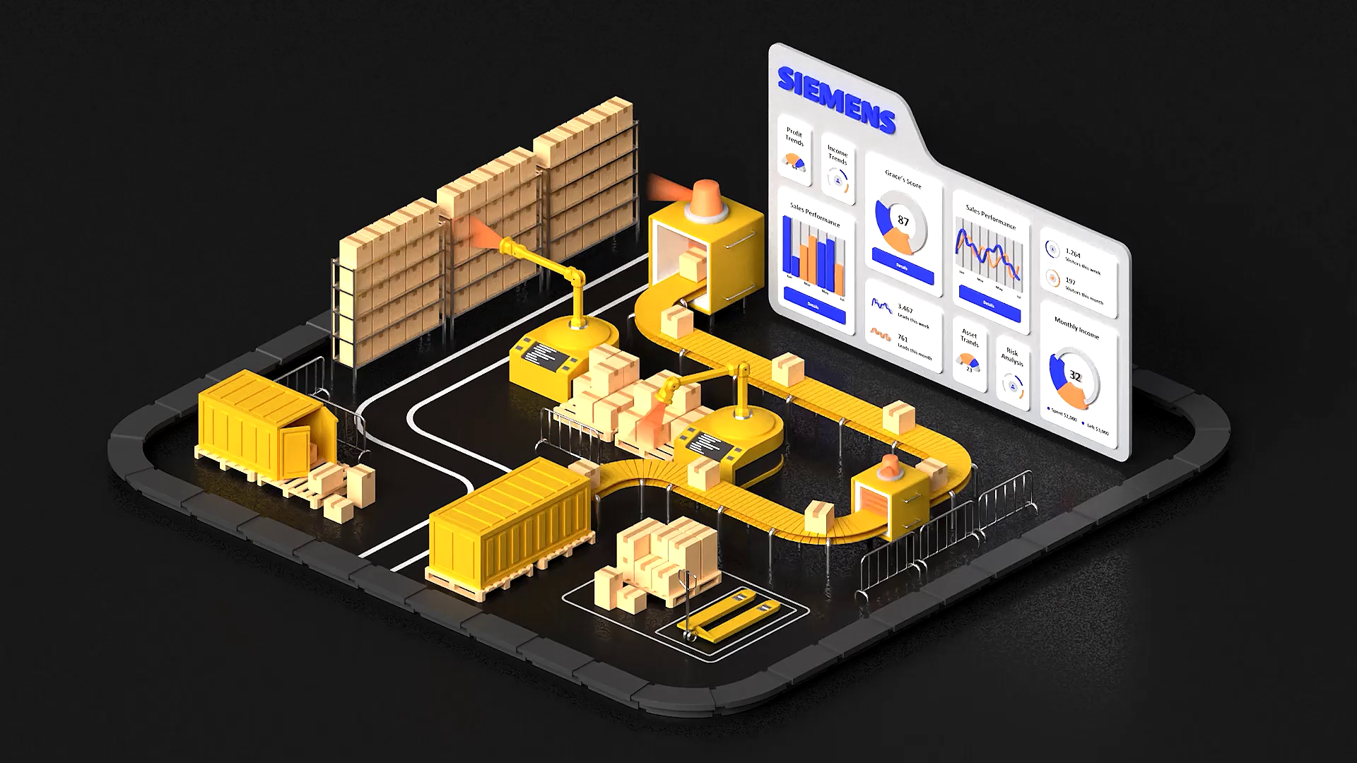 Example of 3D Animation Lowpoly (Logistics)