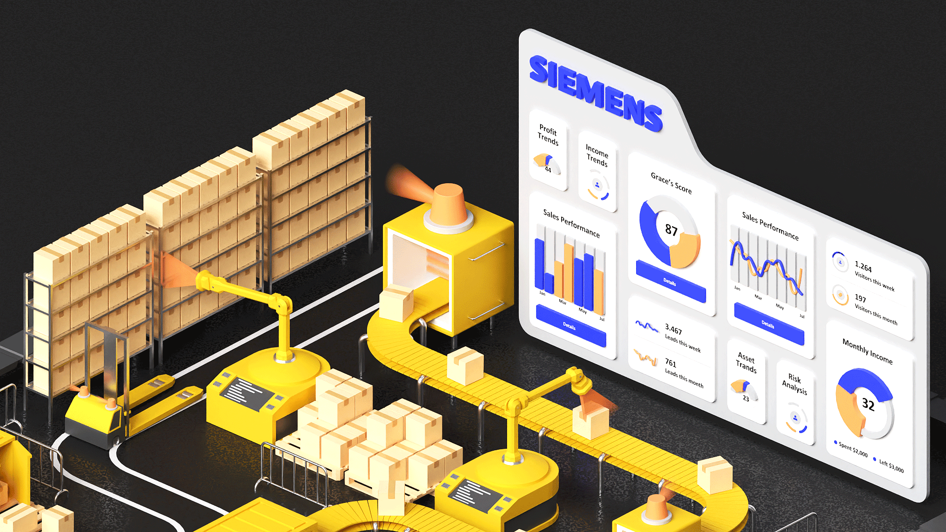 Example of 3D Animation Lowpoly (Logistics)