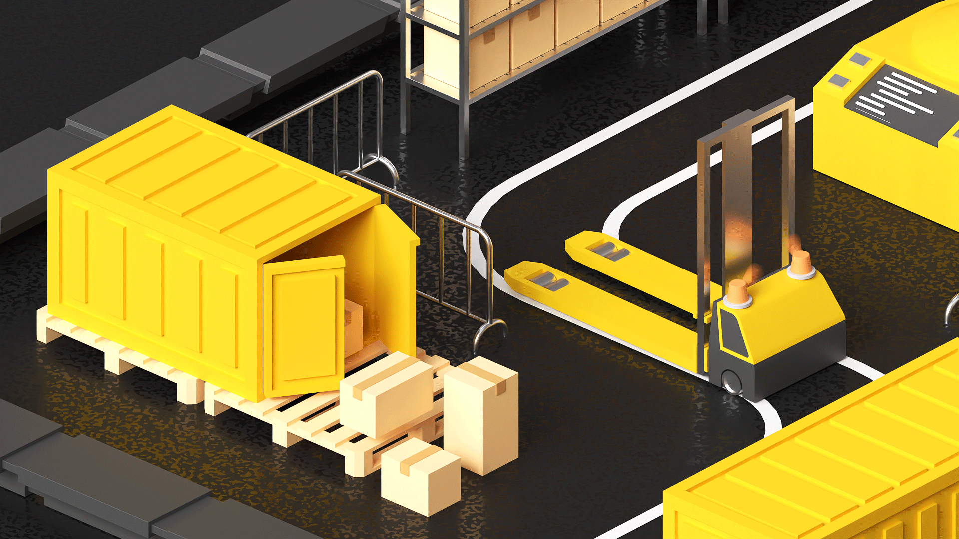 Example of 3D Animation Lowpoly (Logistics)