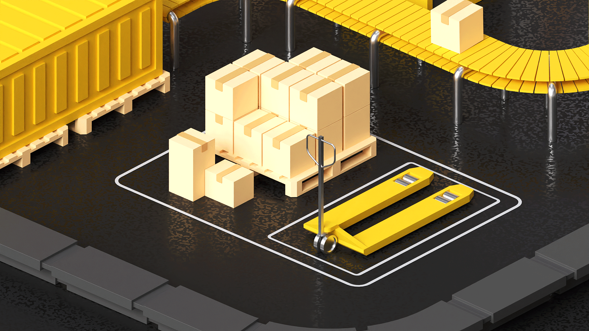 Example of 3D Animation Lowpoly (Logistics)