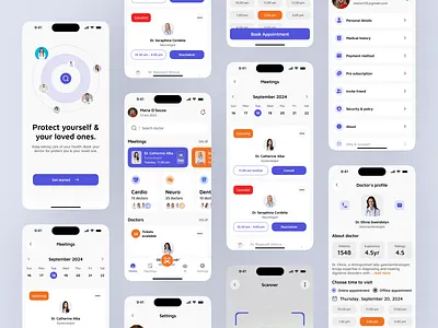 Mobile App Design - Medical App app design appointment app doctor doctors app doctors appointment app health app health care hospital app interface design medical medical app medtech mobile app dsign online appointment online consulting ui ui design ux ux design visual design