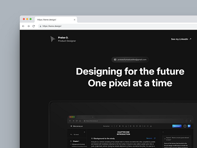 Design Portfolio dark mode design portfolio web