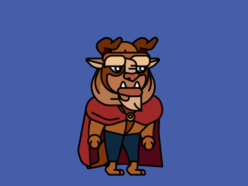 Beast emotions aftereffects beast beauty cape disney emotional happy joystickandsliders sad vector walk cycle