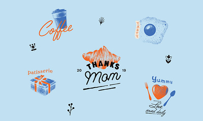 Thanks Mom branding cafe coffee design food graphic design illustration logo new york thanks mom typography vector yummy